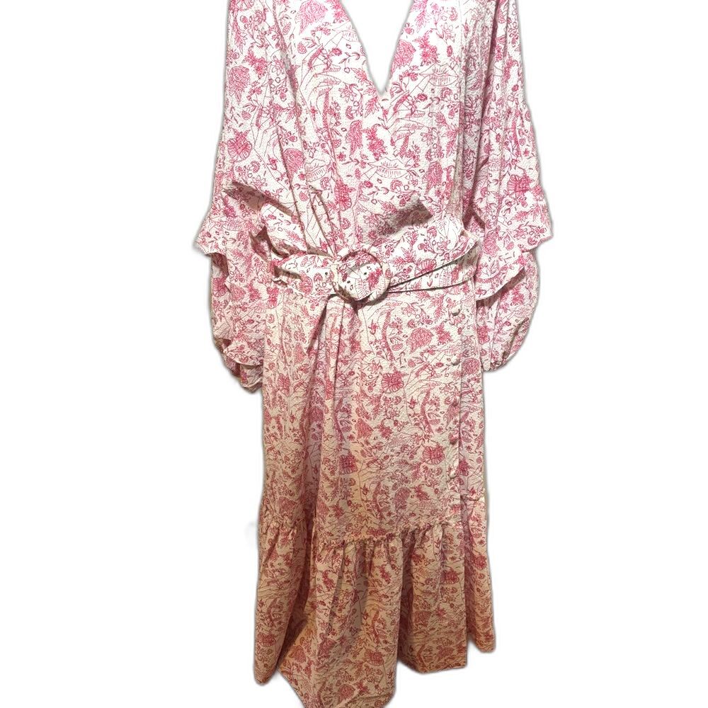 Ted Baker Size 14 / 6 Daritaa Floral Embroidered Wrap midi Dress large cottage - Picture 2 of 7